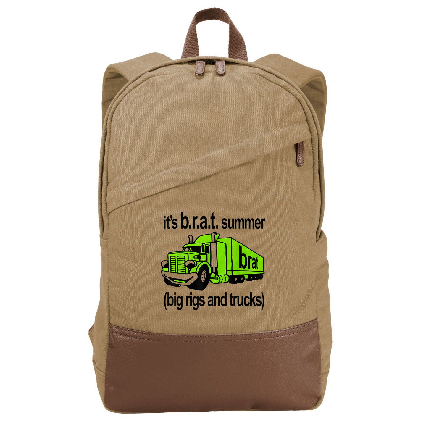 ItS Brat Summer Big Rigs And Trucks Cotton Canvas Backpack