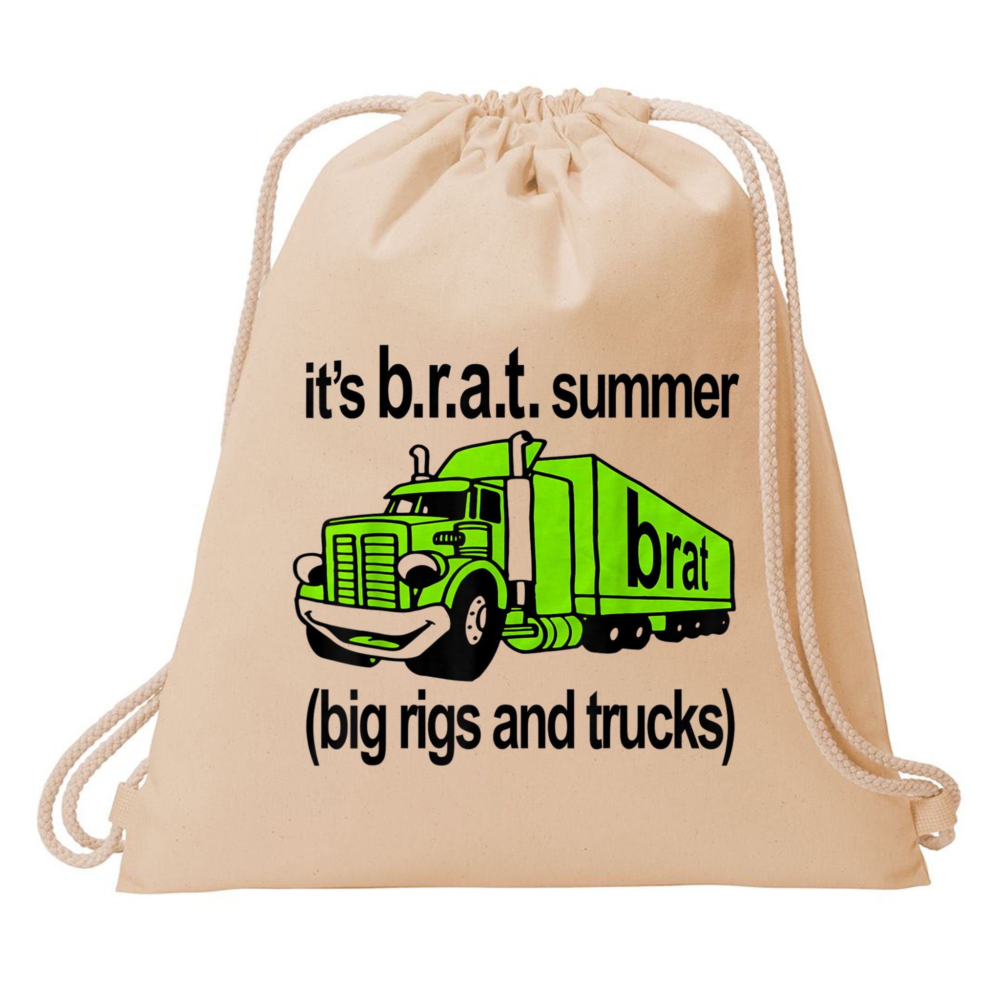 ItS Brat Summer Big Rigs And Trucks Drawstring Bag