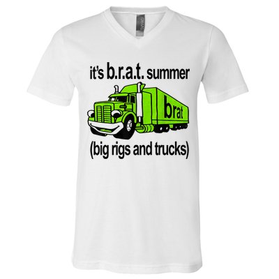 ItS Brat Summer Big Rigs And Trucks V-Neck T-Shirt