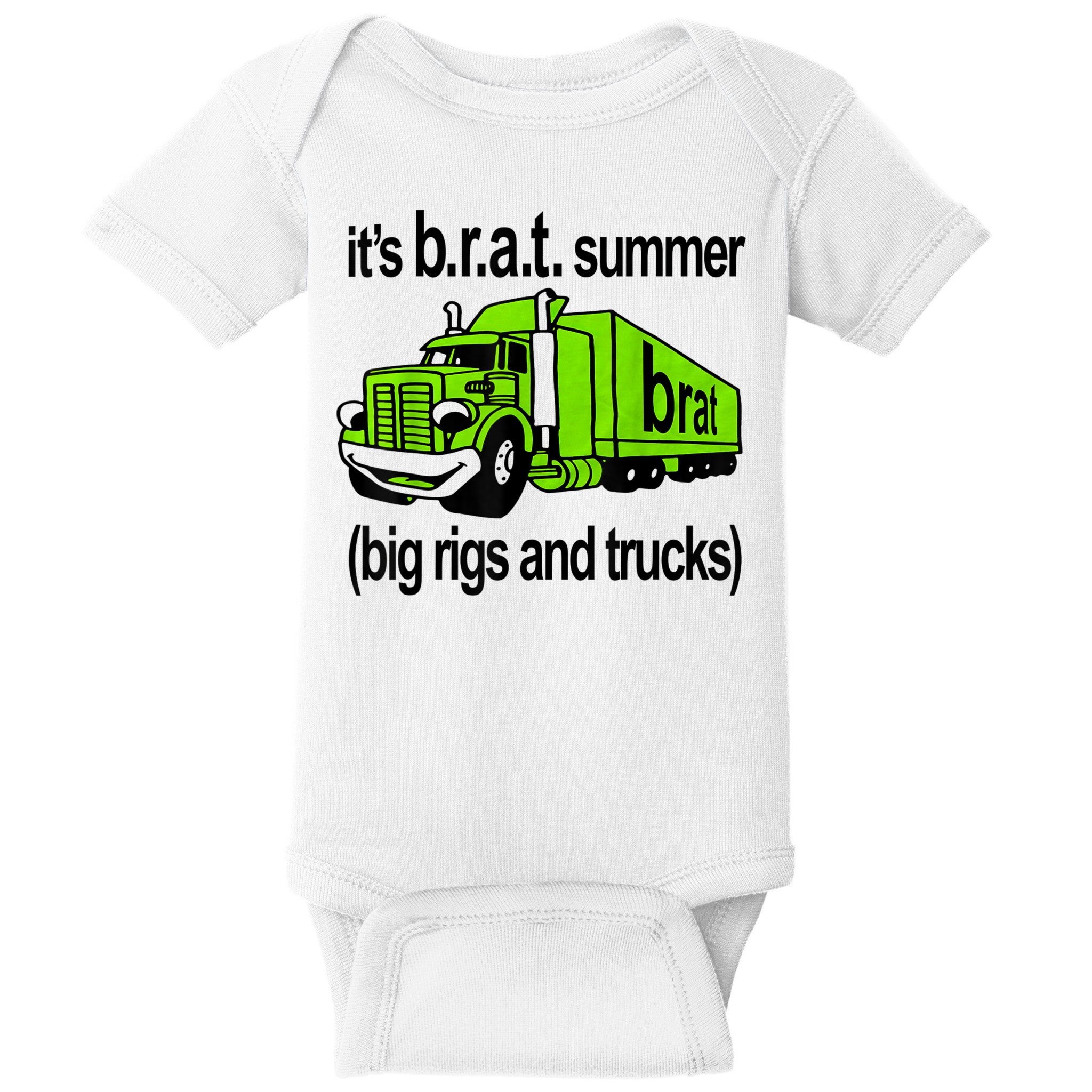 ItS Brat Summer Big Rigs And Trucks Baby Bodysuit