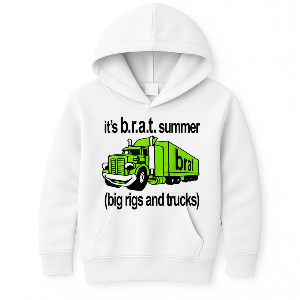 ItS Brat Summer Big Rigs And Trucks Kids Hoodie