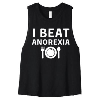 I Beat Survived Anorexia Awareness Survivor Women's Racerback Cropped Tank