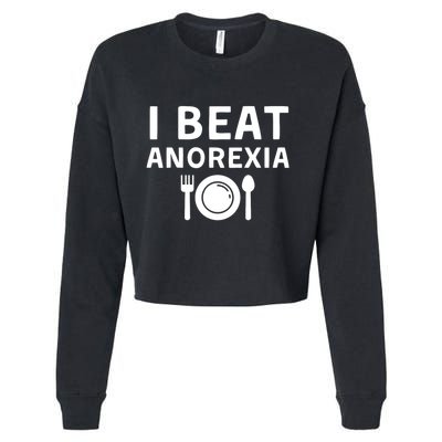 I Beat Survived Anorexia Awareness Survivor Cropped Pullover Crew