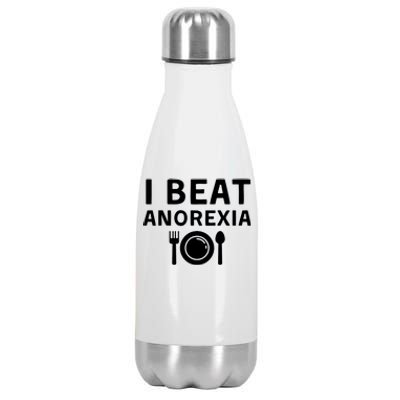 I Beat Survived Anorexia Awareness Survivor Stainless Steel Insulated Water Bottle