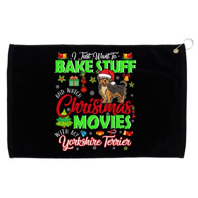 I Bake Stuff And Watch Christmas Movies Yorkshire Terrier Meaningful Gift Grommeted Golf Towel