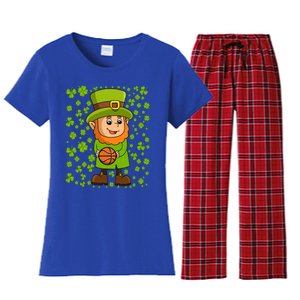 Irish Basketball St Patricks Day Leprechaun Funny Gift Women's Flannel Pajama Set