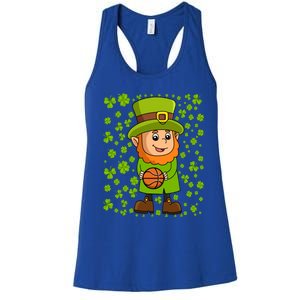 Irish Basketball St Patricks Day Leprechaun Funny Gift Women's Racerback Tank