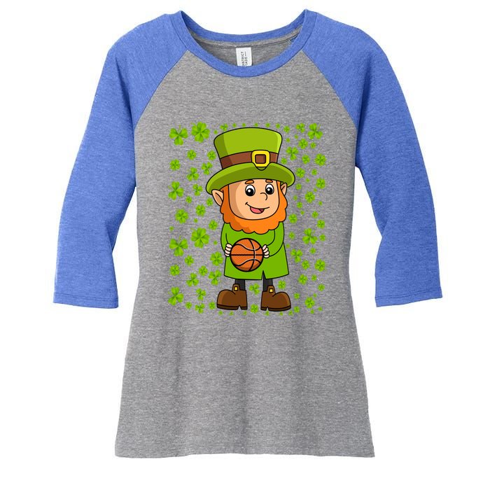 Irish Basketball St Patricks Day Leprechaun Funny Gift Women's Tri-Blend 3/4-Sleeve Raglan Shirt