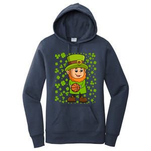 Irish Basketball St Patricks Day Leprechaun Funny Gift Women's Pullover Hoodie