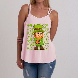 Irish Basketball St Patricks Day Leprechaun Funny Gift Women's Strappy Tank