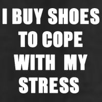 I BUY SHOES TO COPE WITH MY STRESS 7 Panel Mesh Trucker Snapback Hat