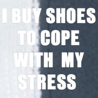 I BUY SHOES TO COPE WITH MY STRESS Flat Bill Trucker Hat