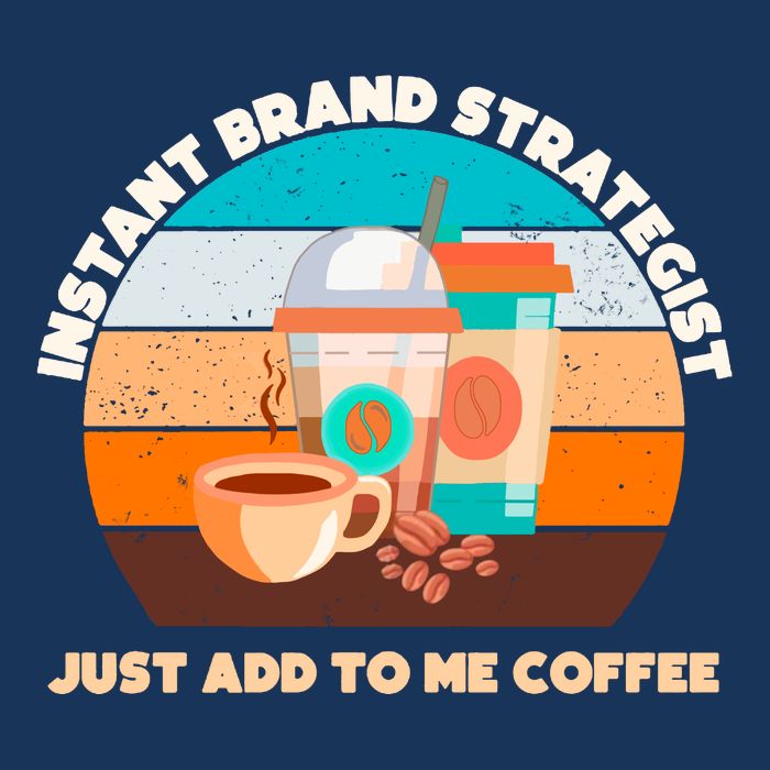 Instant Brand Strategist Just Add To Me Coffee Funny Coffee Lover Full-Length Apron With Pockets