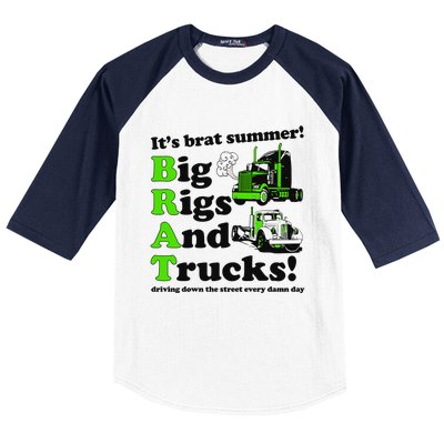 It’S Brat Summer Big Rids And Trucks Driving Down The Street Every Damn Day Baseball Sleeve Shirt