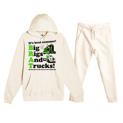 It’S Brat Summer Big Rids And Trucks Driving Down The Street Every Damn Day Premium Hooded Sweatsuit Set