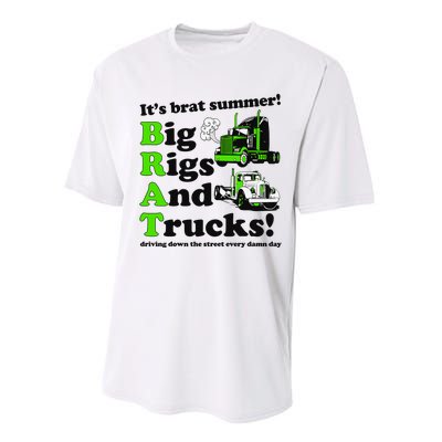 It’S Brat Summer Big Rids And Trucks Driving Down The Street Every Damn Day Performance Sprint T-Shirt