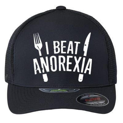 I Beat Survived Anorexia Awareness Survivor Flexfit Unipanel Trucker Cap