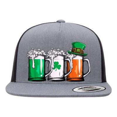 Irish Beer Ireland Flag St Patricks Day Men Women Leprechaun Flat Bill Trucker Hat