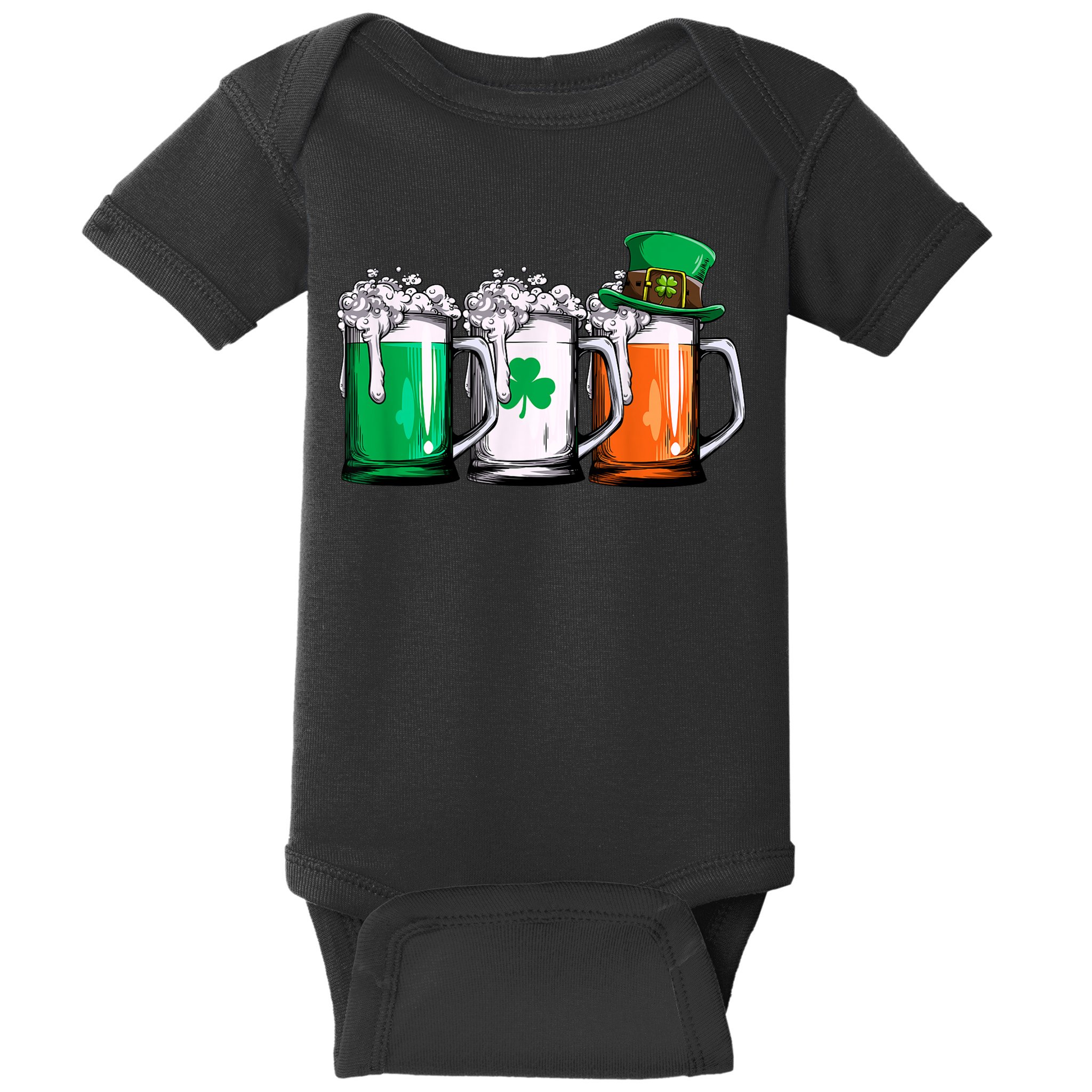 Irish Beer Ireland Flag St Patricks Day Men Women Leprechaun Baby Bodysuit