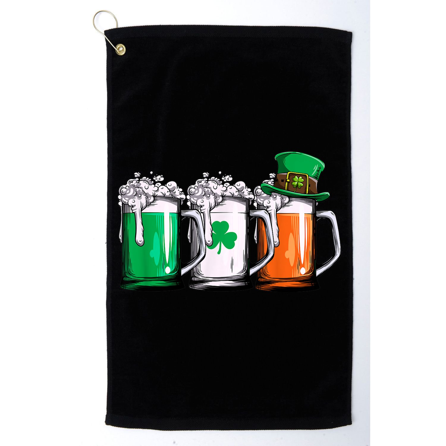 Irish Beer Ireland Flag St Patricks Day Men Women Leprechaun Golf Towel