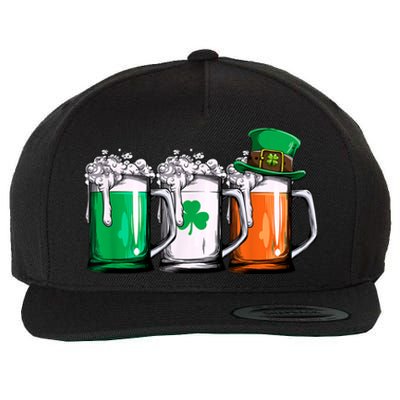 Irish Beer Ireland Flag St Patricks Day Men Women Leprechaun Wool Snapback Cap