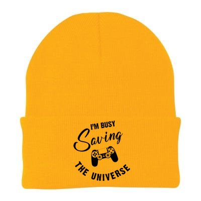 I'm Busy Saving The Universe Gamer Knit Cap Winter Beanie