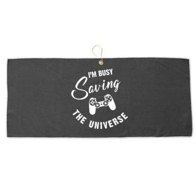 I'm Busy Saving The Universe Gamer Large Microfiber Waffle Golf Towel