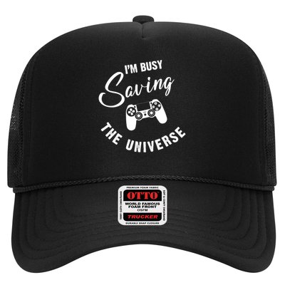 I'm Busy Saving The Universe Gamer Trucker Hat