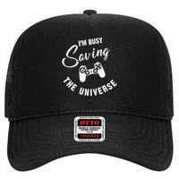 I'm Busy Saving The Universe Gamer Trucker Hat