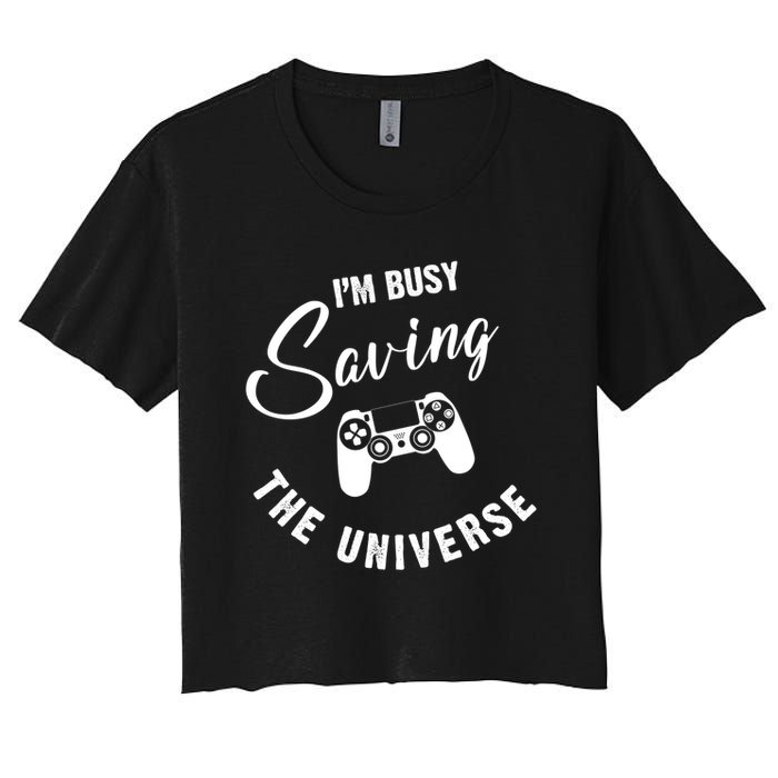 I'm Busy Saving The Universe Gamer Crop Top