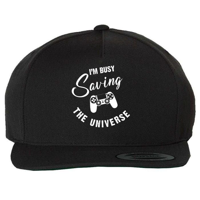 I'm Busy Saving The Universe Gamer Wool Snapback Cap