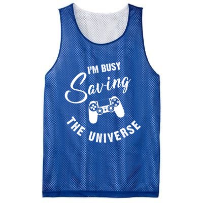 I'm Busy Saving The Universe Gamer Mesh Reversible Basketball Jersey Tank