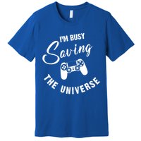 I'm Busy Saving The Universe Gamer Premium T-Shirt
