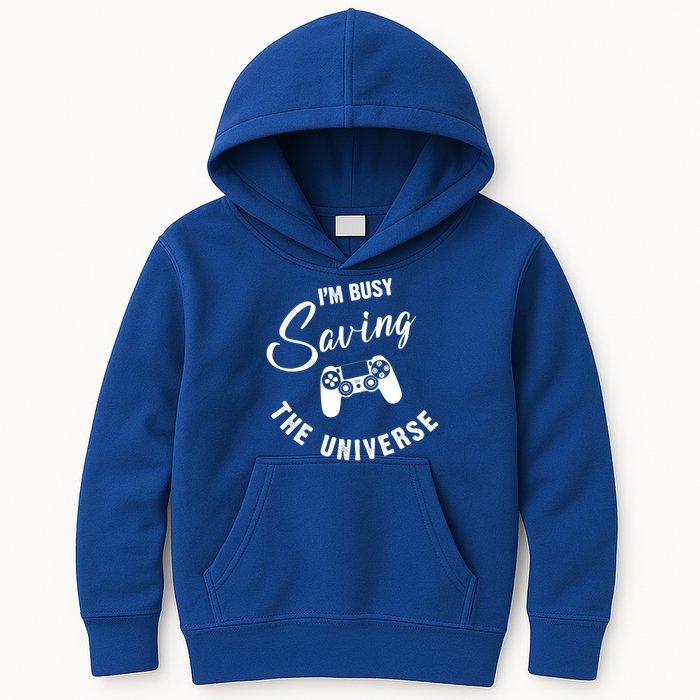 I'm Busy Saving The Universe Gamer Kids Hoodie