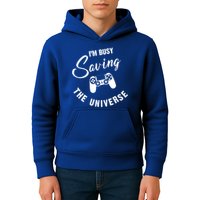 I'm Busy Saving The Universe Gamer Kids Hoodie