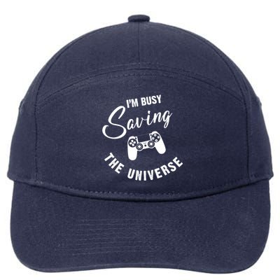 I'm Busy Saving The Universe Gamer 7-Panel Snapback Hat