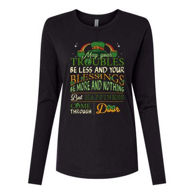 Irish Blessing St Patricks Day Leprechaun Rainbow Irish Gift Womens Cotton Relaxed Long Sleeve T-Shirt