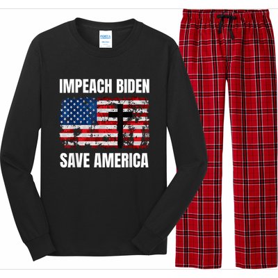 Impeach Biden Save America Pro America Anti Biden Impeach Long Sleeve Pajama Set