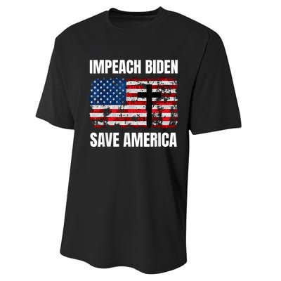 Impeach Biden Save America Pro America Anti Biden Impeach Performance Sprint T-Shirt