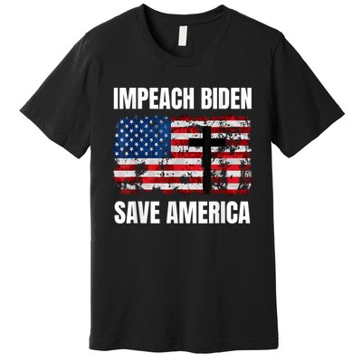 Impeach Biden Save America Pro America Anti Biden Impeach Premium T-Shirt