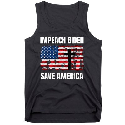 Impeach Biden Save America Pro America Anti Biden Impeach Tank Top