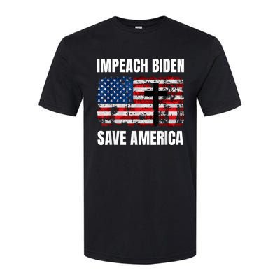 Impeach Biden Save America Pro America Anti Biden Impeach Softstyle CVC T-Shirt