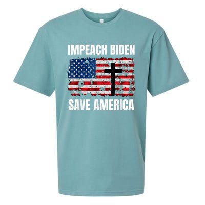 Impeach Biden Save America Pro America Anti Biden Impeach Sueded Cloud Jersey T-Shirt