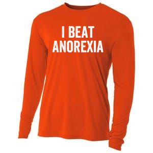 I Beat Survived Anorexia Awareness Survivor Gift Cooling Performance Long Sleeve Crew