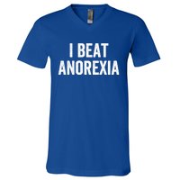 I Beat Survived Anorexia Awareness Survivor Gift V-Neck T-Shirt