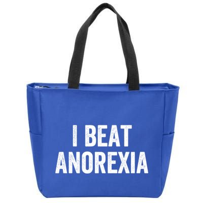 I Beat Survived Anorexia Awareness Survivor Gift Zip Tote Bag