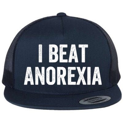 I Beat Survived Anorexia Awareness Survivor Gift Flat Bill Trucker Hat