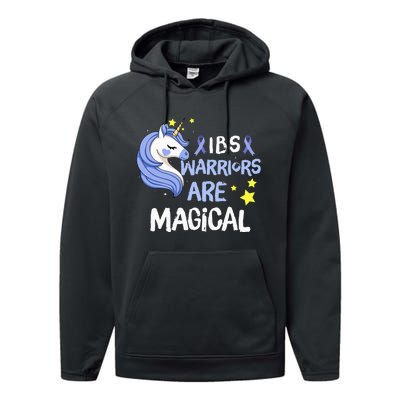 Irritable Bowel Syndrome Warriors Unicorn IBS Periwinkle Performance Fleece Hoodie