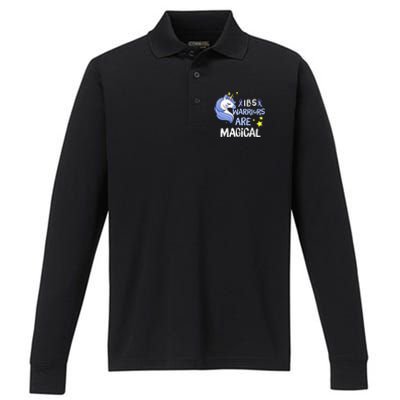 Irritable Bowel Syndrome Warriors Unicorn IBS Periwinkle Performance Long Sleeve Polo