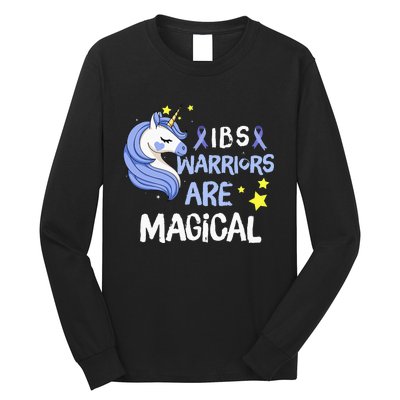 Irritable Bowel Syndrome Warriors Unicorn IBS Periwinkle Long Sleeve Shirt